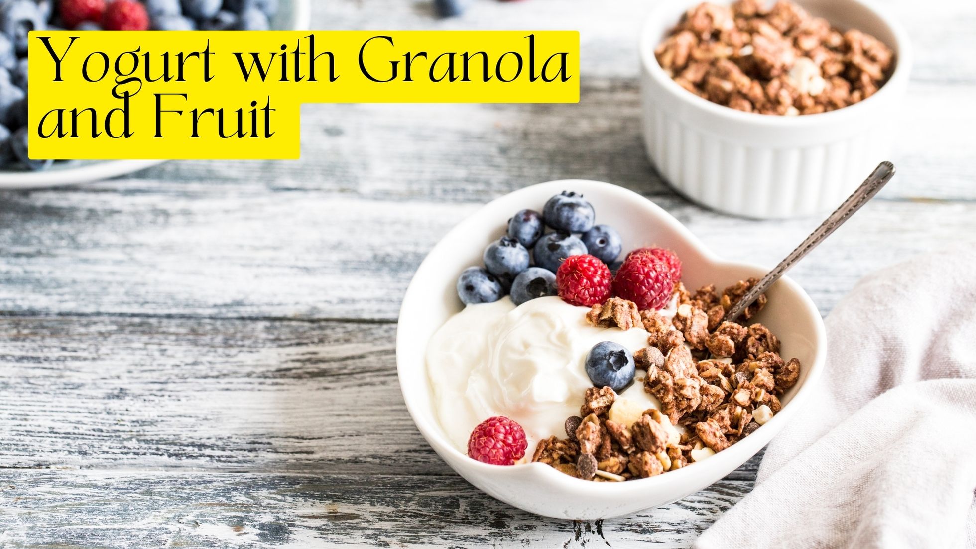 Yogurt with Granola and Fruit with Spinach